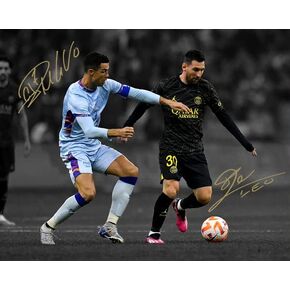 Ikonic Fotohaus Lionel Messi Cristiano Ronaldo the Final Matchup Signed Photo Autograph Print Wall Art Home Decor