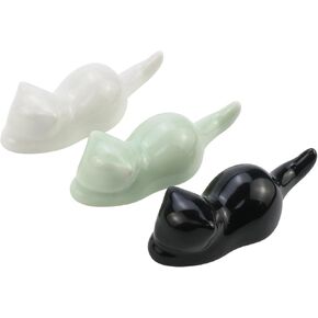 4Pcs 45mmx29mmx25mm Ceramic Fish Shape Brushes Holders Cute Painting Brushes Rests(Green,White,Pink,Blue)