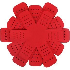 BYKITCHEN Pan Pot Protectors, Larger & Thicker Pan Protector with Stars, Set of 12 and 3 Different Sizes, Red Pot Divider Pads for Protecting and Separating Your Cookware