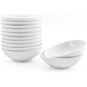 12 Pack Soy Sauce Dish Ceramic Dipping Bowls Bulk, 1.2 Oz White Dipping Sauce Bowls/Dishes, Small Dipping Sauce Cups for Sushi Ketchup Olive Oil Appetizer