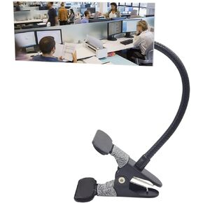 Glass Clip On Security Cubicle Mirror, 6.69" x 2.95" Personal Safety and Security Office Desk Rear View Monitors Convex Mirror with Frame (Rectangle)