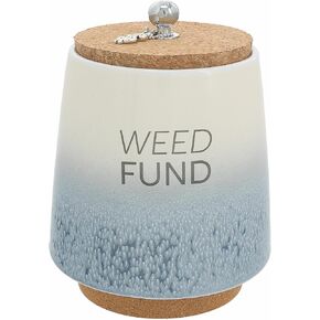 Pavilion Gift Company Weed-6.5" Ceramic Savings Bank, Blue, Beige, Brown