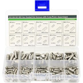 طقم براغي سداسية مع مجموعة متنوعة من الستانلس ستيل، 200 قطعة in Kuwait