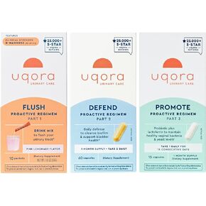 Urinary Tract Health Flush Drink Mix, Daily Defense Cleanse Biofilm and Specialized Vaginal Probiotic, 3-pack bundle