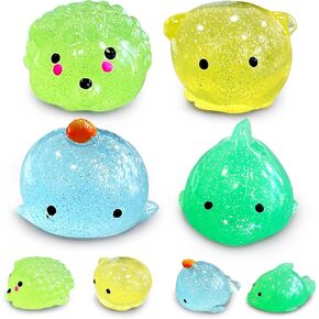 6 Pcs Dog Mochi Squishy Toys for Kids Party Favors, Animals Sensory Toys Kawaii Squishies for Classroom Prizes, Stress Balls Fidget Toys Bulk for Kids, Easter Basket and Goodie Bag Stuffers in Kuwait