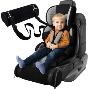 Kalnweis Car Seat Foot Rest for Kids - Essential Kids Car Accessories - Convenient Car Accessories for Kids - Supportive Car Seat Pillow for Toddlers - Long Adjustable Strap (Black Leather) in Kuwait