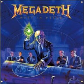 Opride MEGADETH Tapestry Rust in Peace 4x4ft Polyster Poster Banner Flag Album Art Tapestries Wall Hanging Home Decor