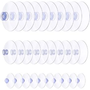 Sliverdew 30 Pcs Small Suction Cups for Glass, Small Rubber Suction Cups Clear Sucker Pads without Hooks for Home Kitchen Bathroom Organization Festival Window Decoration (Assorted Sizes 1/1.6/2Inch)
