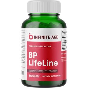Infinite Age BP Lifeline Capsules - Heart Health Support Supplement - Made in The USA - 60 Veggie Capsules