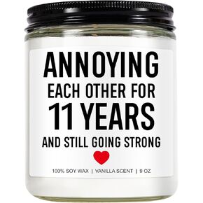 11 Years Candle, 11 Year Anniversary, Gifts for Him, Her, 11th Wedding Anniversary, Gifts for Wife, Husband, Couples, Funny Gifts, 11th Anniversary Steel Gifts, I Love You