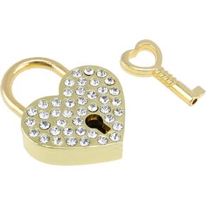 Mini Metal Padlock Star-Shaped Padlock with Key Cute Lock for Jewelry Box, Purse, Luggage, Letter Box, Diary,Handbag, Cabinet, Treasure Chest-1pcs(Gold)