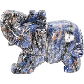 WHAL&YUNE Green Aventurine Elephant Figurine Natural Crystal Gemstone Sculpture for Home Office Feng Shui Decor Lucky Gift - 1.5 inches
