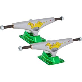 Krux Skateboard Trucks K5 Nora by Alexis Silver/Green 8.25" Pair