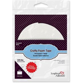 Scrapbook Adhesives by 3L, Crafty Foam Tape, White, 4m x 13-Feet