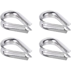 PATIKIL M10 316 Stainless Steel Thimble for 3/8" Dia Wire Rope Cable, 4 Pack 10mm Thimbles Rigging for Lifting Hanging Securing