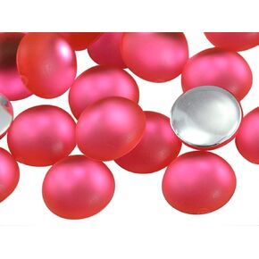 11mm Flat Back Matte Frosted Finish Acrylic Round Cabochons - 40 Pieces