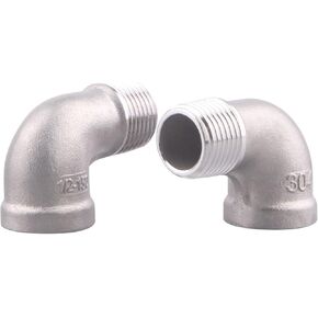 Stainless Steel Cast Pipe Fitting - 90 Degree Street Elbow, Class 150, 1 1/4" NPT Male x Female Thread