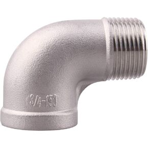 Stainless Steel Cast Pipe Fitting - 90 Degree Street Elbow, Class 150, 1 1/4" NPT Male x Female Thread