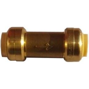 1 Piece XFITTING 1/2" x 1/2" Push Fit Check Valve, Certified to NSF ANSI 61, Brass, Plumbing Fitting For Copper, Pex, CPVC