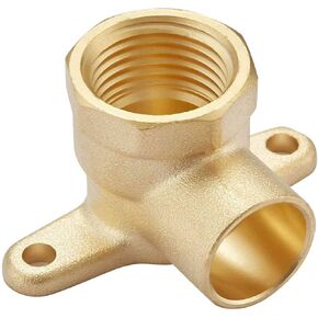 2 Pack Brass Construction 1/2-Inch Drop Ear 90-Degree Elbow,1/2" Sweat x 1/2" Female NPT,Hose Pipe Fitting