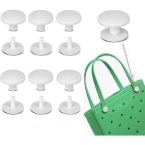 6 Sets Beach Bag Replacement Rivets Strap Compatible for Rubber Beach Bags Handles Replacement Button Beach Bags Strap Repair White