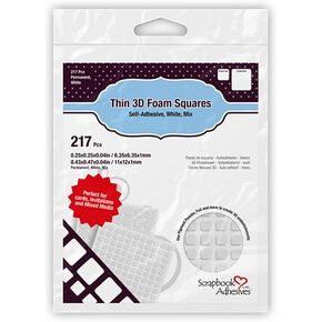 SCRAPBOOK ADHESIVES BY 3L 3L Scrapbook Adhesive Permanent Pre-Cut 3D Foam Squares, Mixed Variety, 217pk, Black