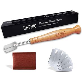 Bread Lame Premium Long Handle Bread Scoring Tool, Hand Crafted Dough Scoring Tool for Scoring Sourdough Bread with 5 Pcs Blades and Protective Cover