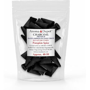2'' Pumpkin Spice Backflow Charcoal Incense Cones (Approx. 45-50)