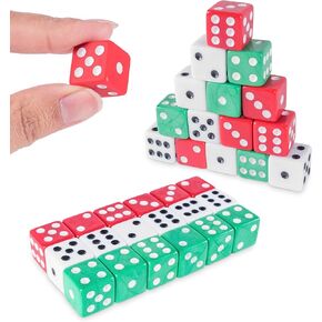 Super Z Outlet Standard 16mm White Dice with Black Pips Dots for Board Games, Activity, Casino Theme, Party Favors, Toy Gifts (100 Pack)