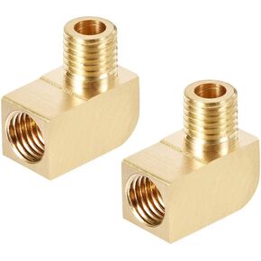 uxcell Brass Pipe Fitting 90 Degree Barstock Street Elbow M8 Male X M8 Female Pipe 2pcs