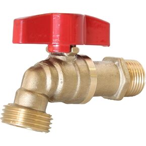 3/4" MIP Brass Ball Valve Hose Bibb w/ Extra Large Handle and Extended Body
