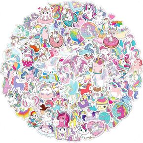 Unicorn Stickers, 100 Pcs Waterproof Vinyl Stickers for Water Bottles Stickers Pack for Kids Cute Stickers for School Students Laptop Kids Friendly