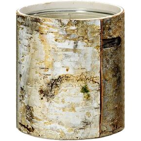 Serene Spaces Living Large White Birch Bark Vase with Glass Interior, Decorative Centerpiece, Rustic Accent Piece, Ideal for Natural Wedding Tablescape, Vintage Home Decor, 4.5" Diameter & 6.5" Tall