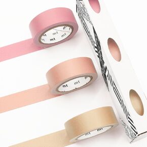 MT Washi Masking Tape - Kamoi Paper Washi Adhesive Tape - 15mm * 7m - Warm Pastel - Pastel Scarlet, Pastel Carrot, Pastel Marigold - Set of 3