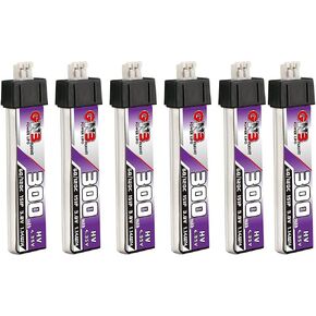 GAONENG 6pcs GNB LiPo Battery 1S 300mAh 3.8V HV LiHV 60c 120c for Inductrix FPV BNF Blade RC with Cable PH2.0 Connector