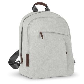Changing Backpack -Anthony (White and Grey Chenille/Chestnut Leather)