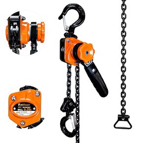Chain Hoist Come Along 1/4 Ton | Mini Lever Chain Hoist 550Lbs Capacity with 10' Lift G80 Chain | Ratchet Chain Puller Hoist 2 Heavy Duty Hooks | for Garages, Warehouse