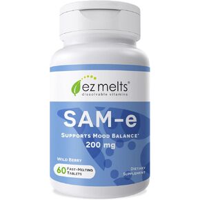 EZ Melts Dissolvable SAM-e Supplement 200 mg, Sugar-Free, 1-Month Supply
