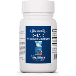 Allergy Research Group DHEA for Men & Women - Micronized, Dehydroepiandrosterone, Metabolism Support, Low Dose DHEA, 10mg Supplement, Soy-Free, Vegan, Scored Tablets - 60 Count