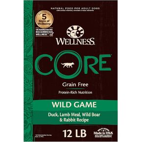 Wellness CORE Grain-Free High-Protein Dry Dog Food, Natural Ingredients, Made in USA with Real Meat, All Breeds, For Adult Dogs (Reduced Fat, 4-Pound Bag)