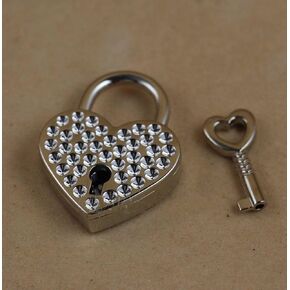 BeeSpring 1 قطعة على شكل قلب قفل هيكل عظمي مفتاح الزفاف القوس قفل الفضة عيد الحب in Kuwait