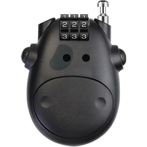 Creative Cute Cow Digital Code Combination Password Small Mini Lock, Adjustable Cable Lock Suitcase Baggage Lock Cabinet Stroller Hemlet Stooler Scooter Skateboard Bicycle Travel Backpack Lock -Black