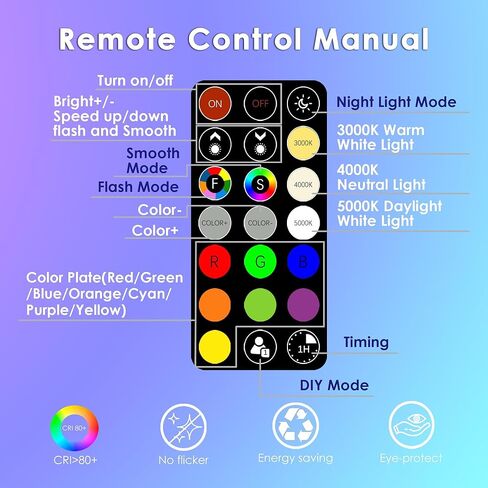 FTL PAR20 LED Bulbs RGB Color Changing Light Bulbs with Remote Control, Colored Bulbs 2700K-6000K 7W 60W Equivalent Dimmable, 30 Colors, Timer, Flood Light for Track Recessed Lighting, 6-Pack in Saudi Arabia