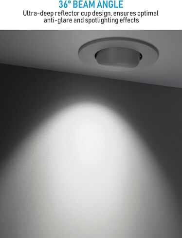 TORCHSTAR 6 Inch 5CCT LED Gimbal Retrofit Recessed Light Dimmable, 2700K/3000K/3500K/4000K/5000K, 12W CRI90 Directional Eyeball Can Light, Swivel Adjustable Spotlight Downlight ETL, Pack of 4 in Saudi Arabia