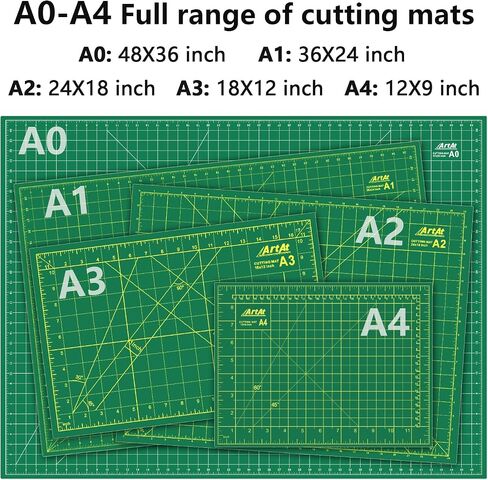 ArtAt Self Healing Cutting Mat: 12″x 18″ Black-Gray Eco-Craft Cutting Mat - 5-Layer Durable Anti-Blade-Wear Material for All Your Crafting Needs in Kuwait