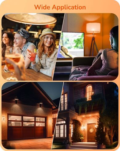 EDISHINE Orange Light Bulbs, A19 9W(60W Equivalent) Orange LED Bulbs, E26 Base LED Orange Colored Light Bulb for Christmas Decorations, Halloween, Front Porch, 4 Pack, ETL Listed in Saudi Arabia