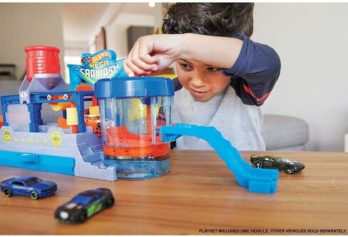 Hot Wheels FTB66 City Mega Car Wash Connectable Play Set with Diecast & Mini Toy Car in Saudi Arabia