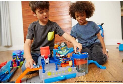 Hot Wheels FTB66 City Mega Car Wash Connectable Play Set with Diecast & Mini Toy Car in Saudi Arabia
