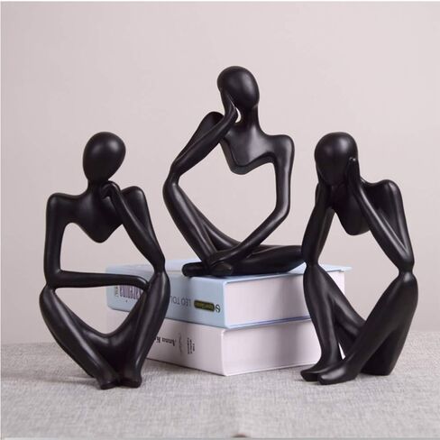 شراء لطيف، تمثال مفكر تجريدي حديث من الحجر الرملي من الراتنج، فن حرفي منحوت يدويًا للمنزل والمكتب ورف الكتب وسطح المكتب والتصوير الفوتوغرافي والديكور الخيال (C) in Kuwait