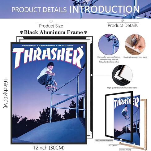 Magazine Cover Poster Room Decor Aesthetics Print Canvas Wall Art Skateboard Posters Teen Boys Wall Decor Gifts 16X24inch Unframed in Saudi Arabia